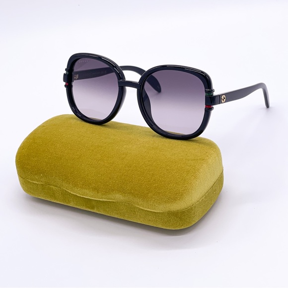 NEW GUCCI WOMEN BLACK GRAY OVERSIZED SUNGLASSES GUCCI GG1068SA 001 - Picture 1 of 6